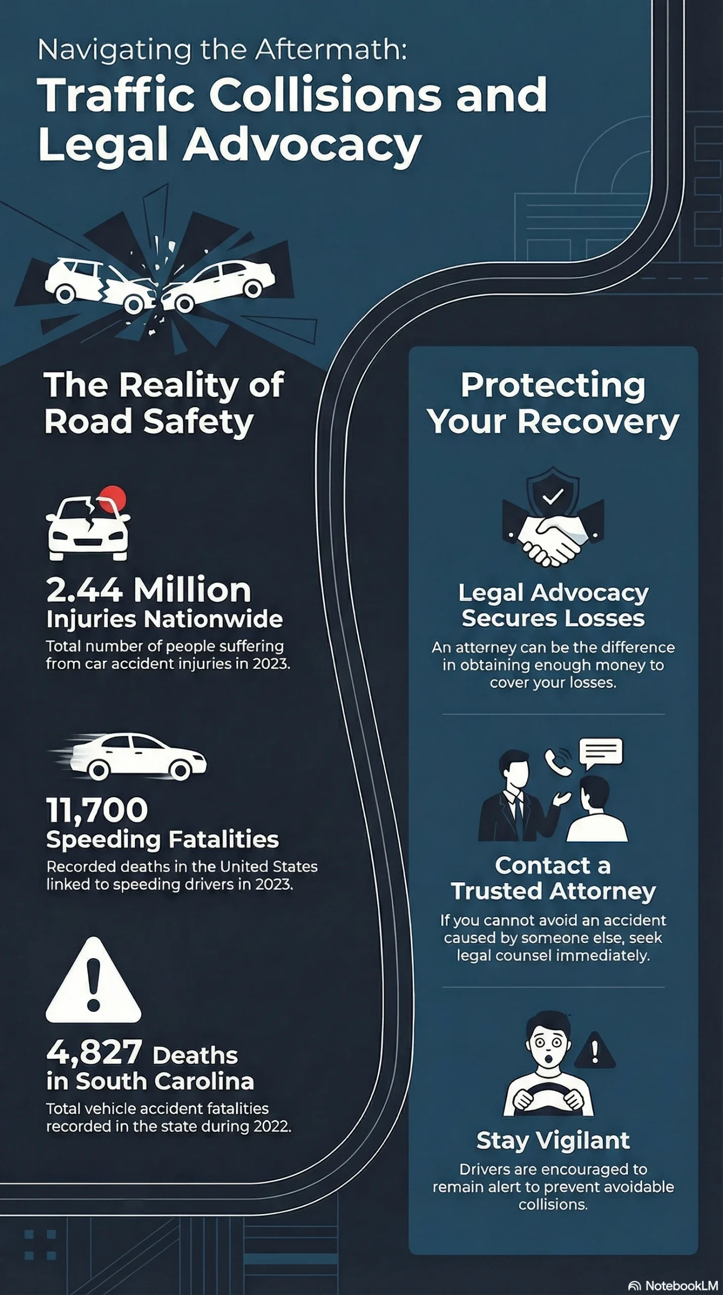 Datos importantes sobre accidentes en Carolina del Sur